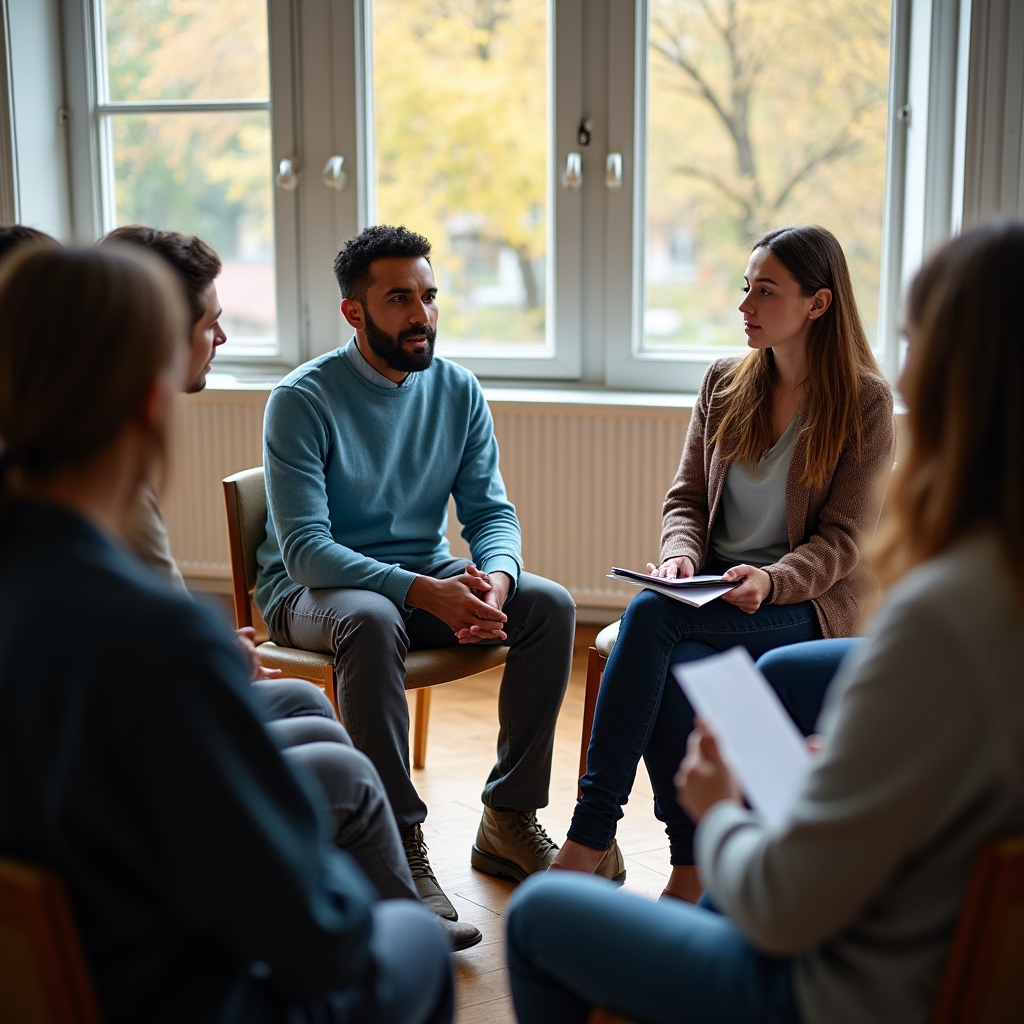 Feedback-Runde im Kurs mit Gruppe