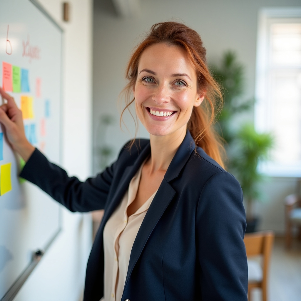 Trainerin beim Workshop mit Teilnehmern